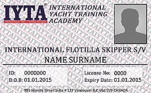 Flotilla Skipper IYTA sertifika örneği
